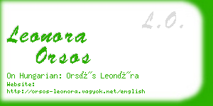 leonora orsos business card